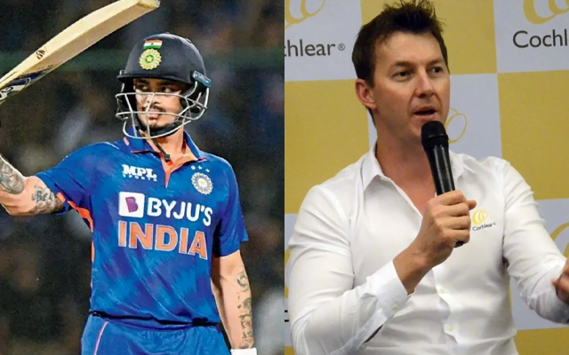 Ishan Kishan and Brett Lee (Source - Twitter)