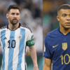 Lionel Messi (left) and Kylian Mbappe (right)