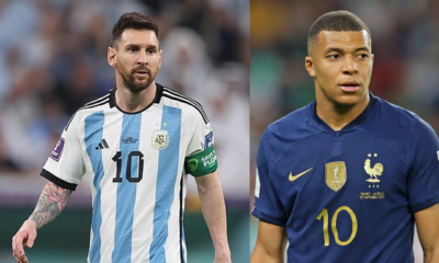 Lionel Messi (left) and Kylian Mbappe (right)