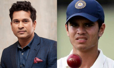 Sachin Tendulkar (left) and Arjun Tendulkar (right)