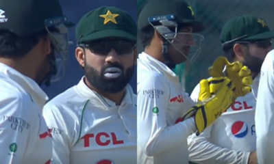 Sarfaraz Khan and Mohammad Rizwan (left) and Sarfaraz Ahmed (right)