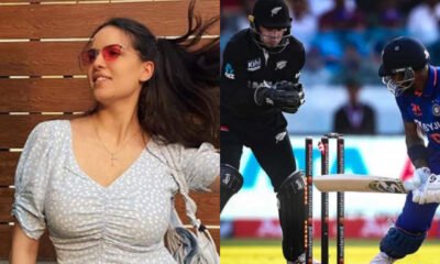 IND vs NZ 1st ODI 2023: Natasa Stankovic reacts to Hardik Pandya's controversial dismissal (Image Source: Twitter)