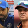 Rohit Sharma (left) and Rahul Dravid (right)