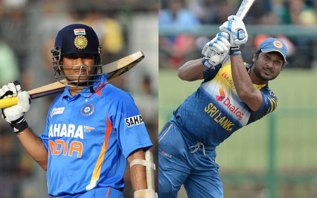 Sachin Tendulkar (left) and Kumar Sangakkara (right)