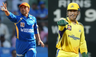 Sachin Tendulkar (left) and MS Dhoni (right)