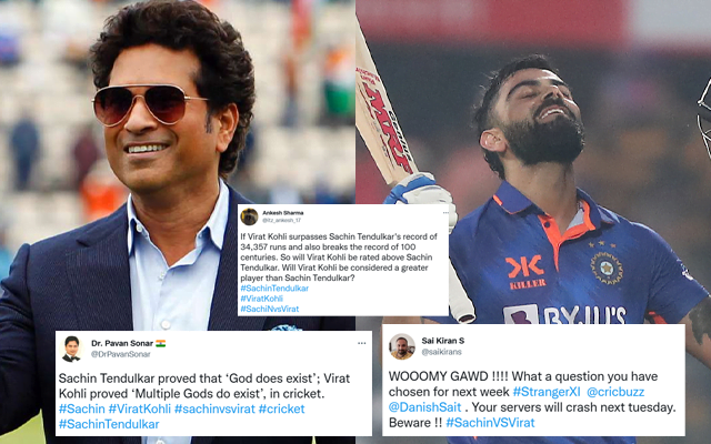 Sachin Tendulkar (left) and Virat Kohli (right)