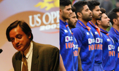 Shashi Tharoor (left) and Indian Cricket Team (right)