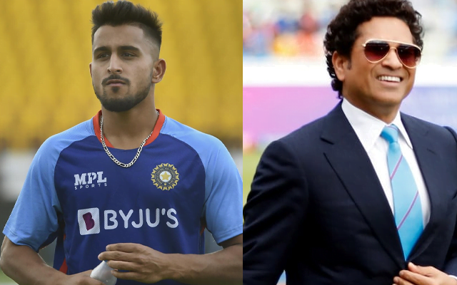 Umran Malik (left) and Sachin Tendulkar (right)