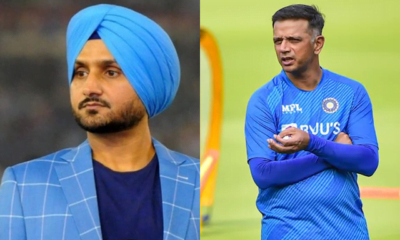 Harbhajan Singh (left) and Rahul Dravid (right)