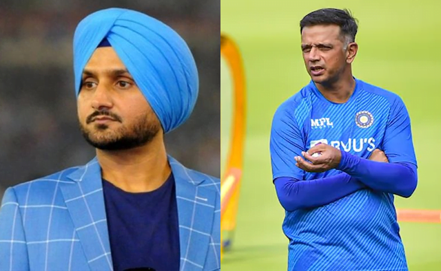 Harbhajan Singh (left) and Rahul Dravid (right)