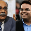 Najam Sethi (left) and Jay Shah (right)