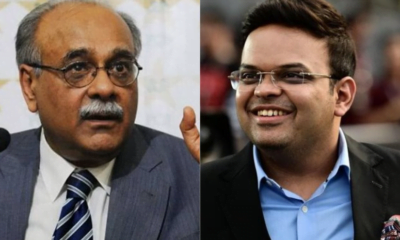 Najam Sethi (left) and Jay Shah (right)