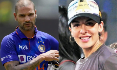 Shikhar Dhawan (left) and Ayesha Mukherjee (right)