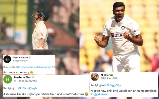 Steve Smith and Marnus Labuschange (left) and Ravichandran Ashwin (right)