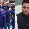 Indian cricket team (left) and Jay Shah