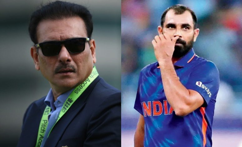 Ravi Shastri (left) and Mohammed Shami