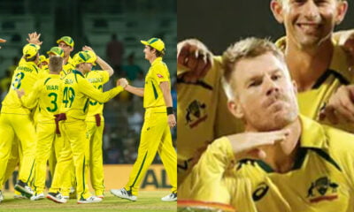 Australia Test Cricket Team (left) and David Warner (right)