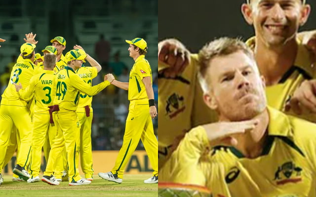 Australia Test Cricket Team (left) and David Warner (right)