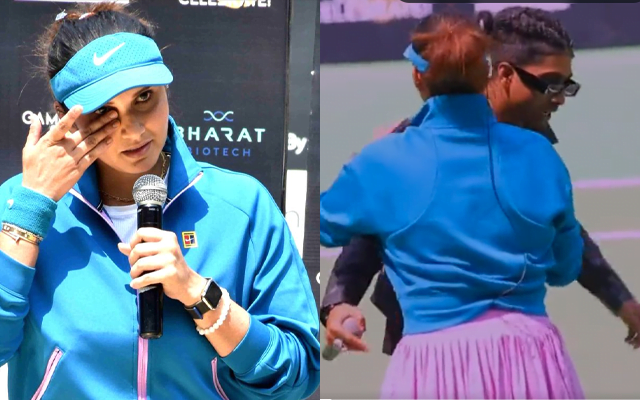 Sania Mirza (left) and Sania Mirza and MC Stan (right)