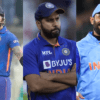 Dinesh Karthik, Rohit Sharma and Virat Kohli