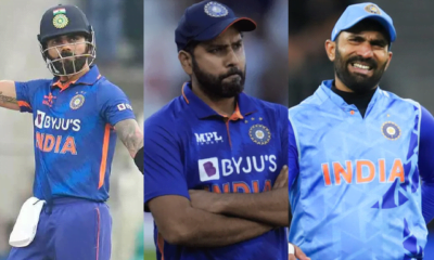 Dinesh Karthik, Rohit Sharma and Virat Kohli