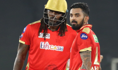 Chris Gayle (from the left) and KL Rahul