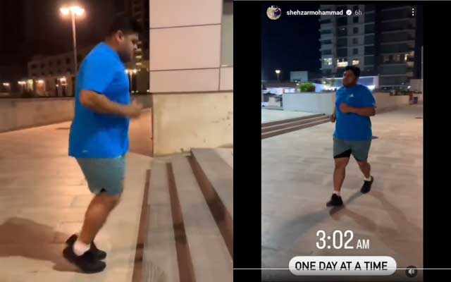 Azam Khan working out (Source - Twitter)