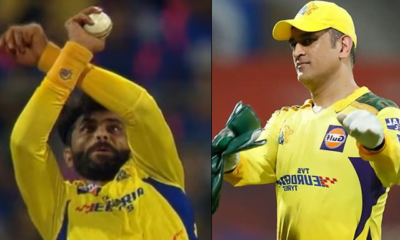 Ravindra Jadeja (left) and MS Dhoni (right)