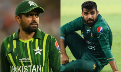 Babar Azam and Shadab Khan (Source - Twitter)