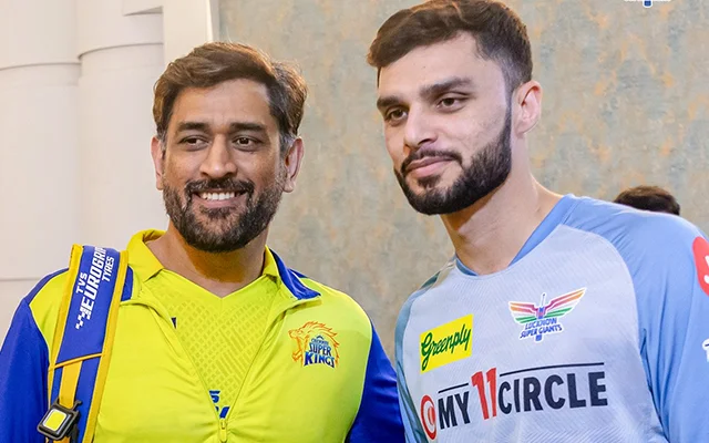 MS Dhoni and Naveen-Ul-Haq