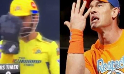 MS Dhoni (left) and John Cena (right)