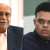 Najam Sethi (left) and Jay Shah (right)