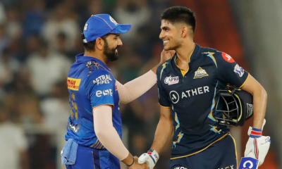 Rohit Sharma congratulating Shubman Gill for his knock