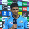 Shubman Gill at the post-match presentation