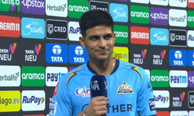 Shubman Gill at the post-match presentation