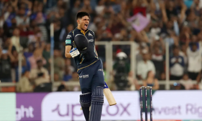 Shubman Gill celebrating his 100