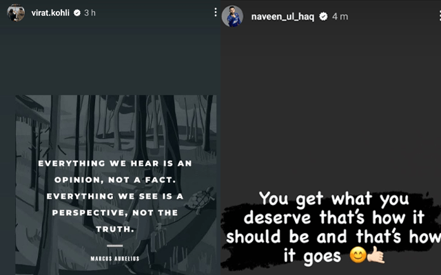 Naveen Ul-Haq and Virat Kohli