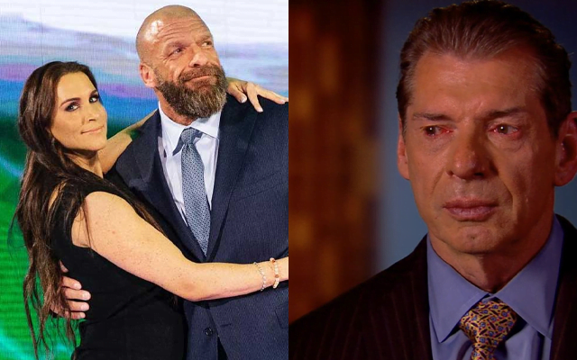 Triple H, Stephanie McMahon and Vince McMahon (Source - Twitter)