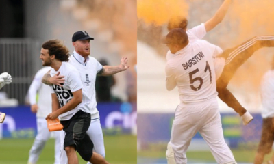 Fan invadess the pitch during second Ashes Test