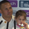 Usman Khawaja with his daughter