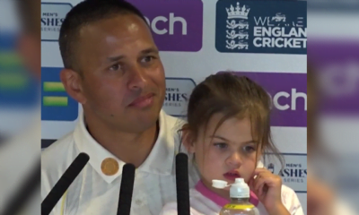 Usman Khawaja with his daughter