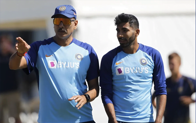 Ravi Shastri and Jasprit Bumrah