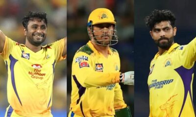 Ambati Rayudu, MS Dhoni and Ravindra Jadeja