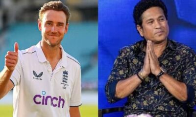 Stuart Broad and Sachin Tendulkar