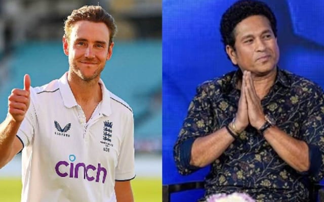 Stuart Broad and Sachin Tendulkar