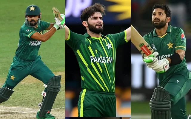 Babar Azam, Shaheen Afridi, and Mohammed Rizwan