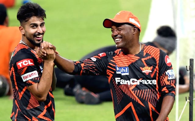 Umran Malik and Brian Lara