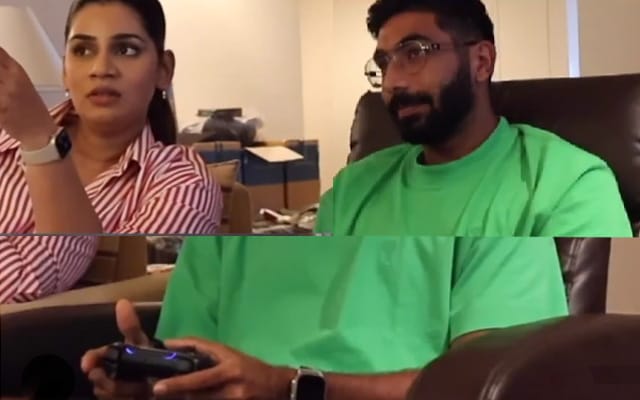 Jasprit Bumrah and Sanjana Ganesan