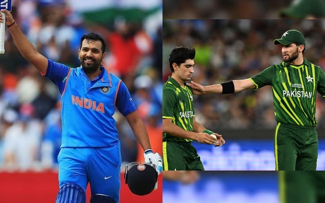Rohit Sharma, Naseem Shah and Shaheen Afridi