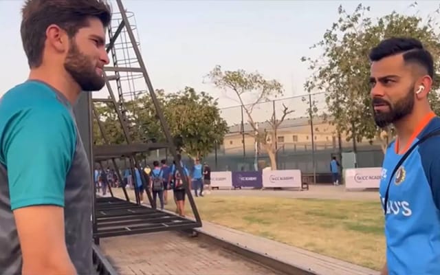 Shaheen Afridi and Virat Kohli
